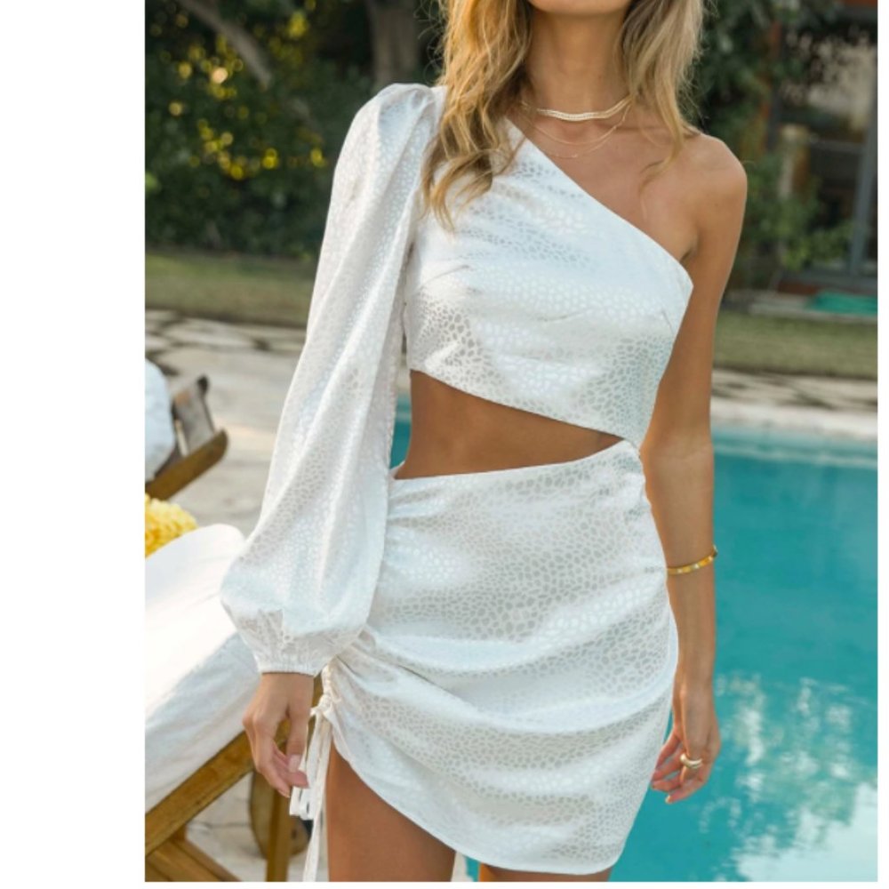 White Cutout Mini Dress